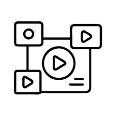 video marketing icon, video marketing line art - simple line art of video marketing, perfect for video marketing logos and icons