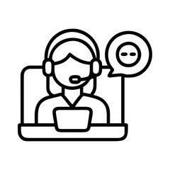 virtual assistant icon, virtual assistant line art - simple line art of virtual assistant, perfect for virtual assistant logos and icons