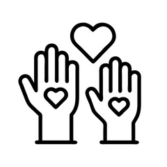 volunteering icon, volunteering line art - simple line art of volunteering, perfect for volunteering logos and icons