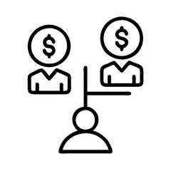 wage inequality icon, wage inequality line art - simple line art of wage inequality, perfect for wage inequality logos and icons