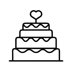wedding cake icon, wedding cake line art - simple line art of wedding cake, perfect for wedding cake logos and icons