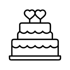 wedding cake icon, wedding cake line art - simple line art of wedding cake, perfect for wedding cake logos and icons