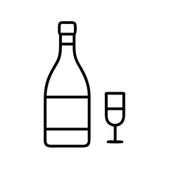 wine bottle icon, wine bottle line art - simple line art of wine bottle, perfect for wine bottle logos and icons