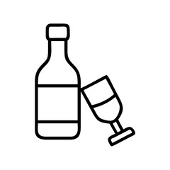 wine bottle icon, wine bottle line art - simple line art of wine bottle, perfect for wine bottle logos and icons