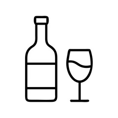 wine bottle icon, wine bottle line art - simple line art of wine bottle, perfect for wine bottle logos and icons