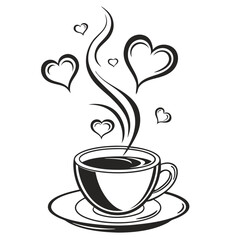 cup of coffee with heart stem