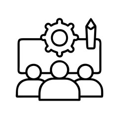 workshop participant icon, workshop participant line art - simple line art of workshop participant, perfect for workshop participant logos and icons