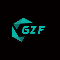 GZF creative minimalist letter logo. GZF unique vector initials alphabet letter logo design