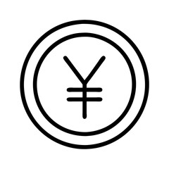 Obraz premium yen symbol icon, yen symbol line art - simple line art of yen symbol, perfect for yen symbol logos and icons