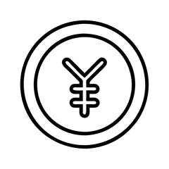 Obraz premium yen symbol icon, yen symbol line art - simple line art of yen symbol, perfect for yen symbol logos and icons