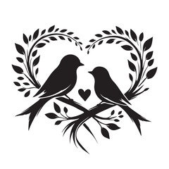two birds on a branch