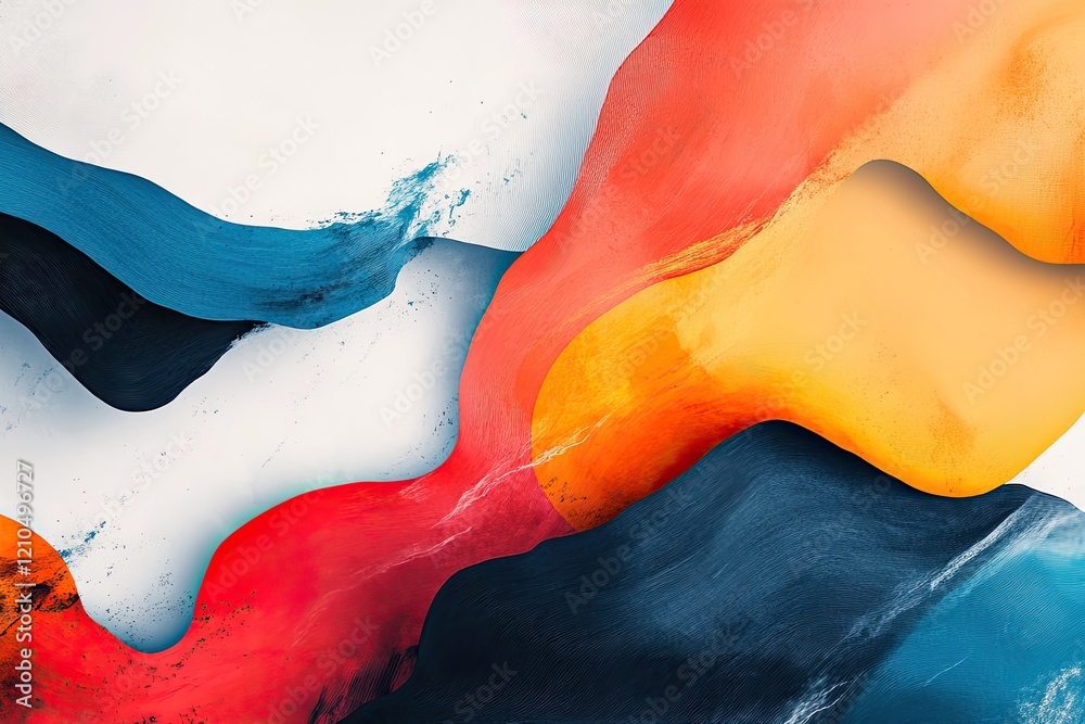 Poster abstract design featuring vibrant color palettes and dynamic shapes with ample copy space