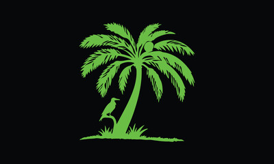 Obraz premium Palm silhouettes. Highly Detailed Palm Trees, Tropical trees for design about nature. A palm tree isolated on white. Black palm trees set isolated on white background.