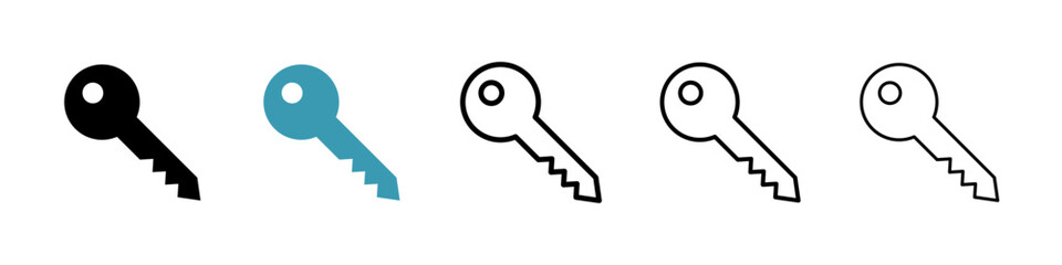 key icons in black and blue set