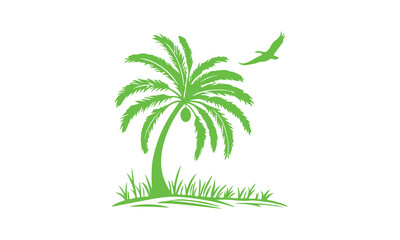 Palm silhouettes. Highly Detailed Palm Trees, Tropical trees for design about nature. A palm tree isolated on white. Black palm trees set isolated on white background.