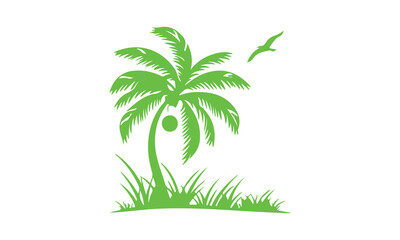 Palm silhouettes. Highly Detailed Palm Trees, Tropical trees for design about nature. A palm tree isolated on white. Black palm trees set isolated on white background.