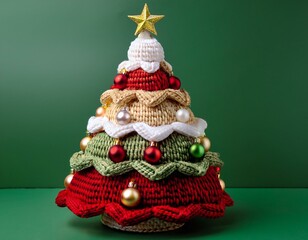 Geh&auml;kelter Weihnachtsbaum mit traditionellem Charme &ndash; Festliches Motiv