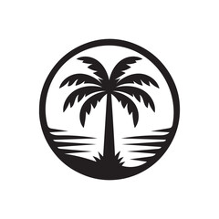 palm tree logo icon vector art on white background