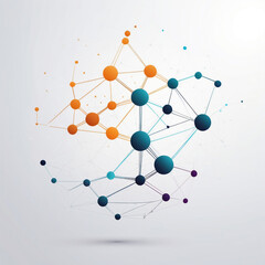 Digital Information Technology Network Background, Abstract dot point connect with gradient line Digital Networking conceptual network networking concept internet business technology communication