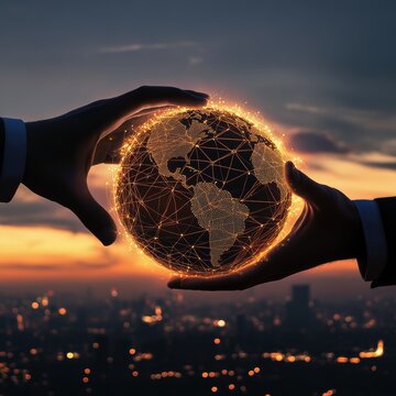 plese make a header for linkedin for global business service in landscape 