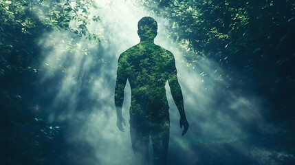 Fototapeta premium The Green Man: A Mystical Journey Through Nature's Embrace