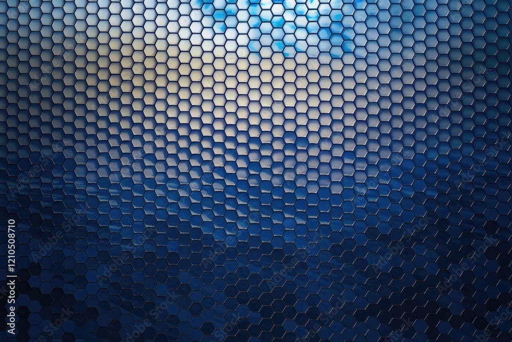 Aufkleber Abstract hexagonal pattern with a gradient of blue tones, resembling a futuristic or technological background.