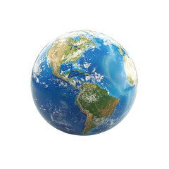 Fototapeta premium Earth globe view showing Americas continents and oceans,