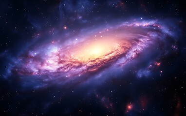 Fototapeta premium Vibrant spiral galaxy in deep space.