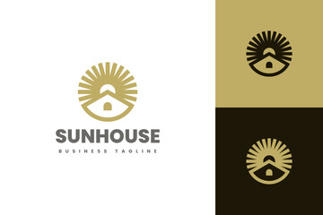 sun house logo vector suitable for real estate
