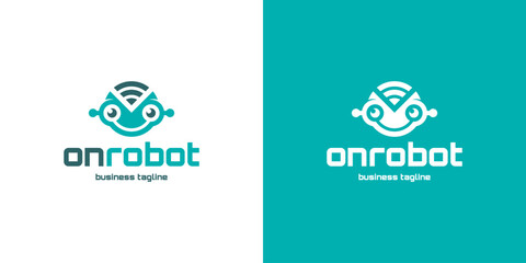 bot connect mascot logo vector