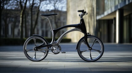 Fototapeta premium Sleek Modern Folding Bicycle: Design and Innovation