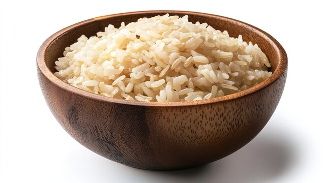 Pulihora Rice Dish on Bowl Isolated on White Background