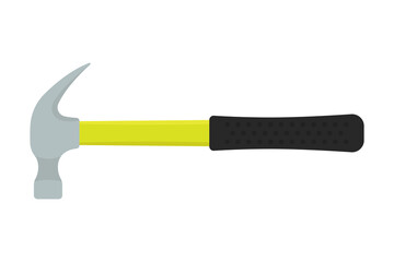 Hammer icon. Colored silhouette. Side front view. Vector simple flat graphic illustration. Isolated object on white background. Isolate.