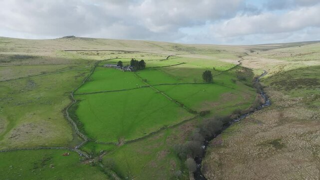 Farm in Dartmoor National Park, Merrivale, Devon, England, Eueope