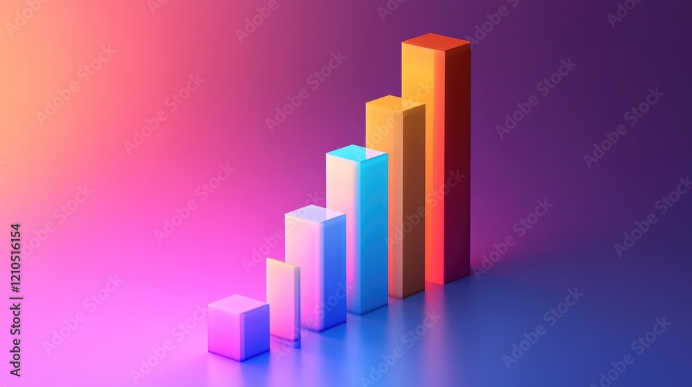 Poster a d bar chart with a gradient color scheme and shadow effects, creating a visually striking represen