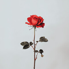 red rose against blue sky