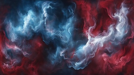 Obraz premium Abstract swirling nebula red blue cosmic clouds