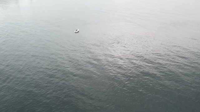 Drone aerial view of a boat in the sea - 149