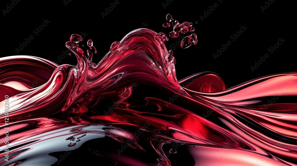 Aufkleber a splash of red liquid is splashing out of a container. the splash is very large and covers a large 