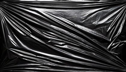 Wrinkled plastic texture on black