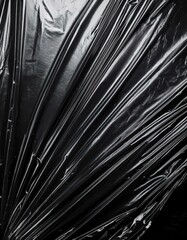 Obraz premium Wrinkled plastic texture on black