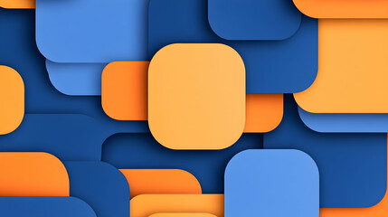 Abstract blue and orange geometric shapes layered design, background for website or presentation