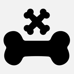Dog Bone Crossbones Pet Symbol Vector Black