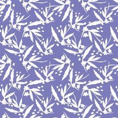 Fototapeta premium Drawing with digital toolsFloral flowers lined up abstract imagesPink flowers on blue background.