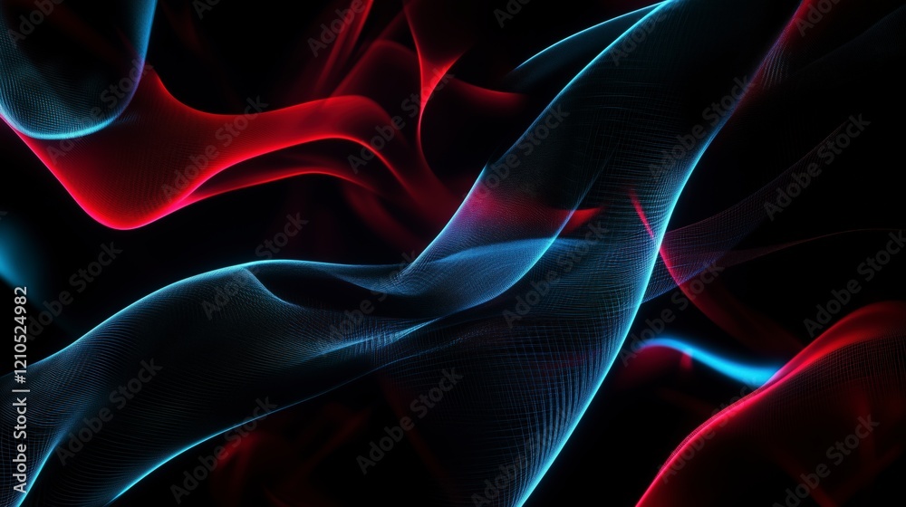 Poster a colorful, abstract image of a red and blue wave. the colors are vibrant and the wave appears to be