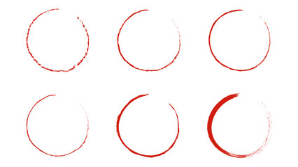 set of red handwritten circles, isolated on white background, Flat Modern design, illustration Vector EPS 10 