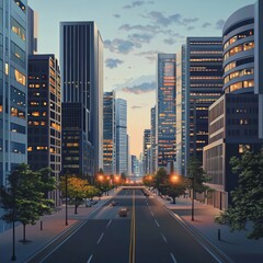 modern cityscape with a view from the road, ultra realistic 