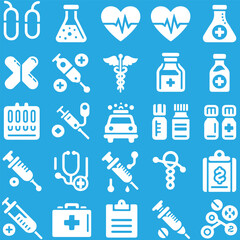 Set Medical silhouette vector icon, Medical Icon, Silhouette.