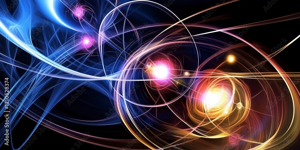 Poster a colorful image of a spiral galaxy with a blue background. the spiral galaxy is filled with bright 