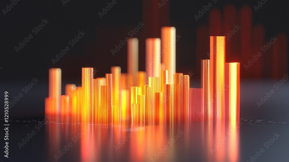 Poster a dynamic shot of a d bar chart with animated bars rising and falling, showcasing real-time data cha